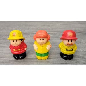 VTG 1998 Lot of 3 Shelcore Play Figures 2 Firefighters 1 Chunky PPL (W) Red Hair